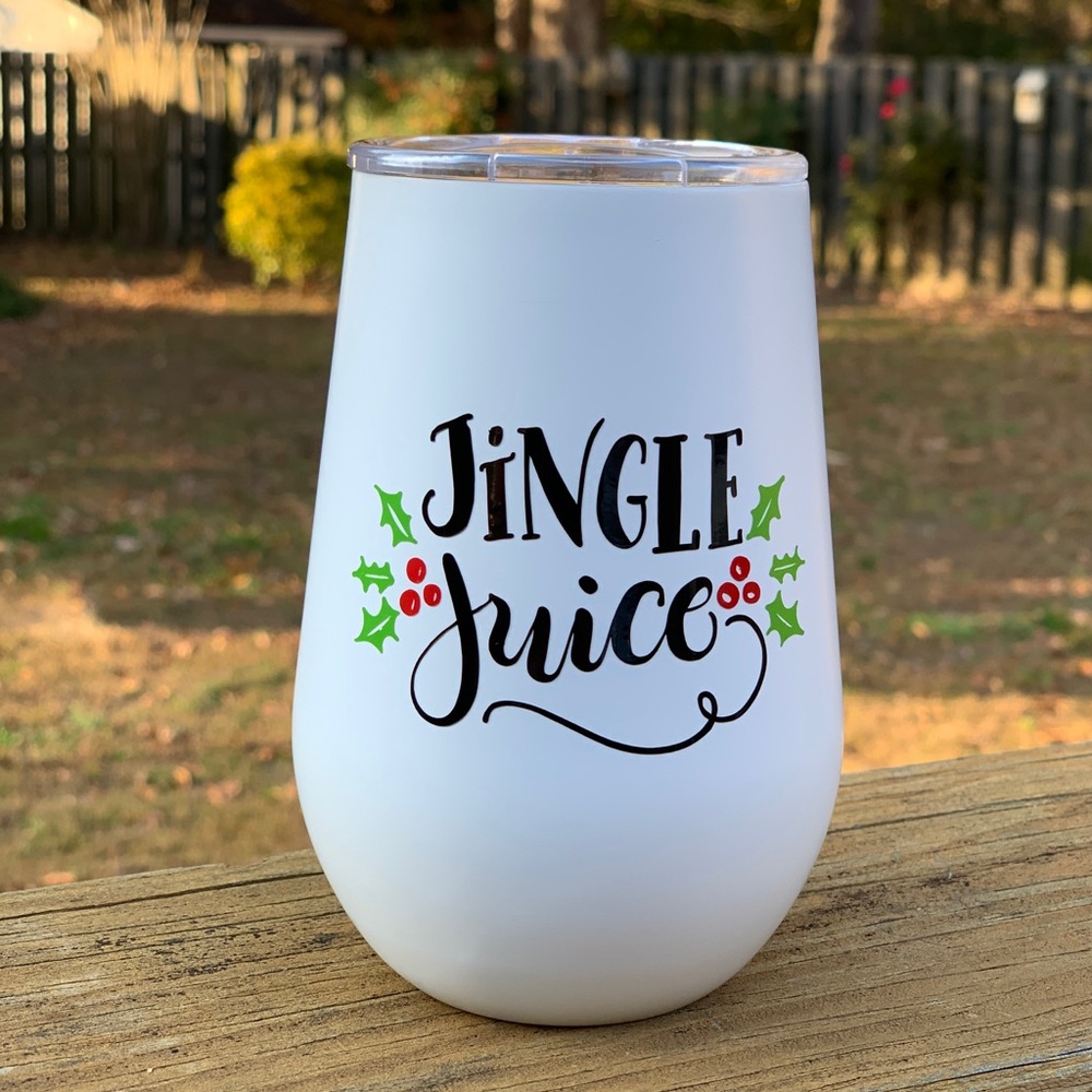 Jingle Juice 12 ounce Wine Tumbler